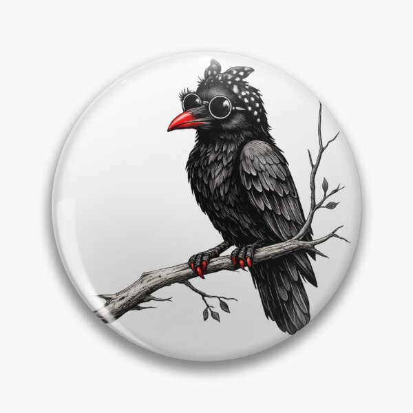 Item preview, Stylish Female Crow with Red Beak designed and sold by NucciCollective.