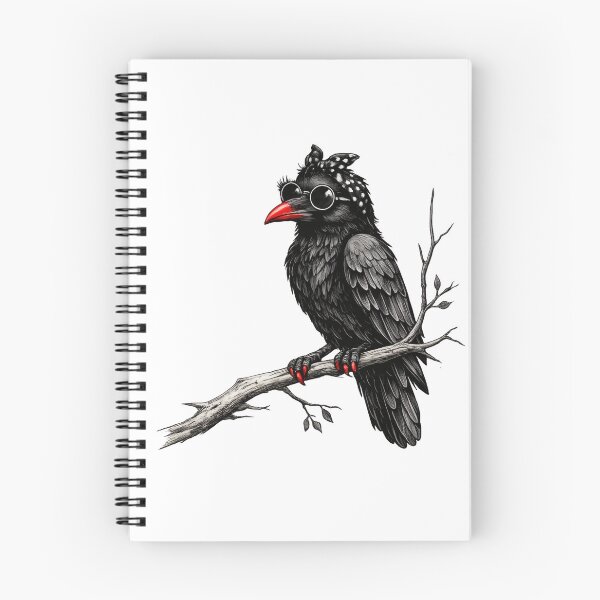 Item preview, Stylish Female Crow with Red Beak designed and sold by NucciCollective.