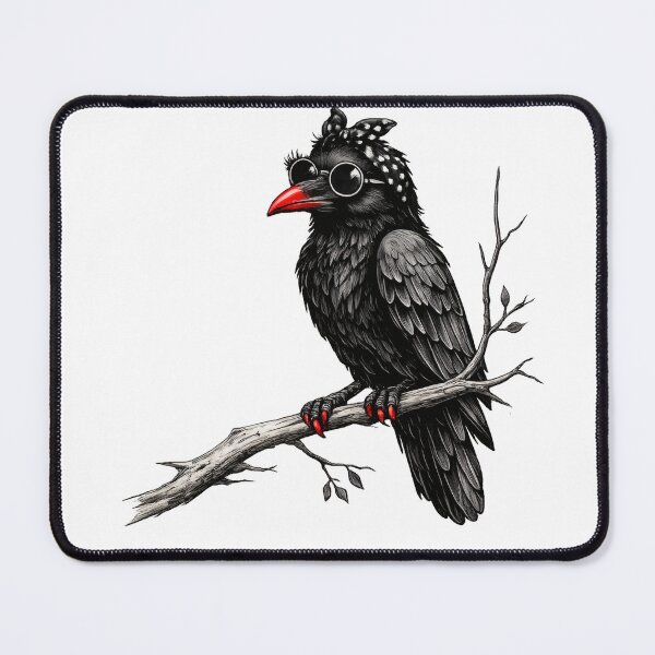 Item preview, Stylish Female Crow with Red Beak designed and sold by NucciCollective.