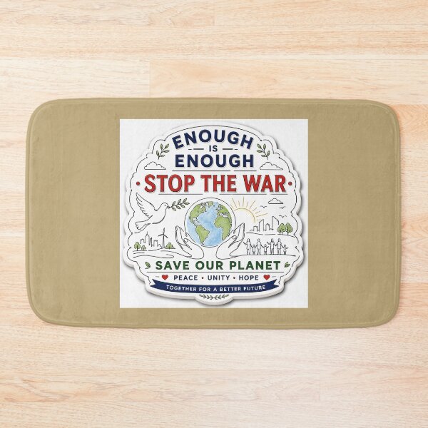 Item preview, ENOUGH IS ENOUGH STOP THE WAR SAVE OUR  PLANET designed and sold by PaintMeWorld.