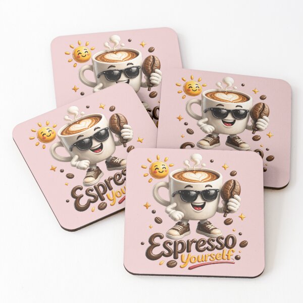 Item preview, Espresso Yourself | Cute Coffee Mug Mascot | TinyHeroLab designed and sold by TinyHeroLab.