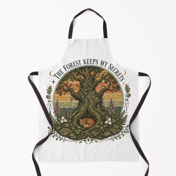 Item preview, The Forest Keeps My Secrets Cottagecore Fox & Ancient Oak Vintage Nature T-Shirt designed and sold by Print Finds.