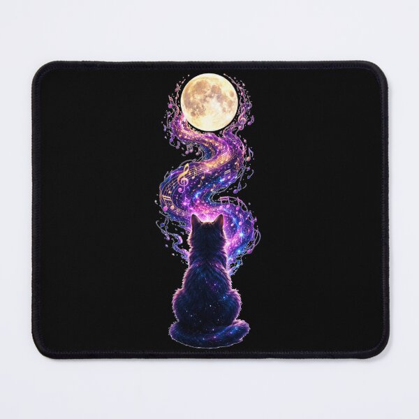 Item preview, Cosmic Melody Cat Under the Moon designed and sold by MoonStitch.