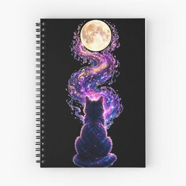 Item preview, Cosmic Melody Cat Under the Moon designed and sold by MoonStitch.