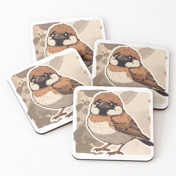 Item preview, Cute Sparrow Sticker | Kawaii Sparrow Bird Illustration | Adorable Songbird Art designed and sold by dreamz-world.