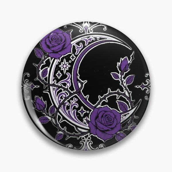Item preview, Gothic Purple Rose Crescent Moon designed and sold by kayodeDesign.