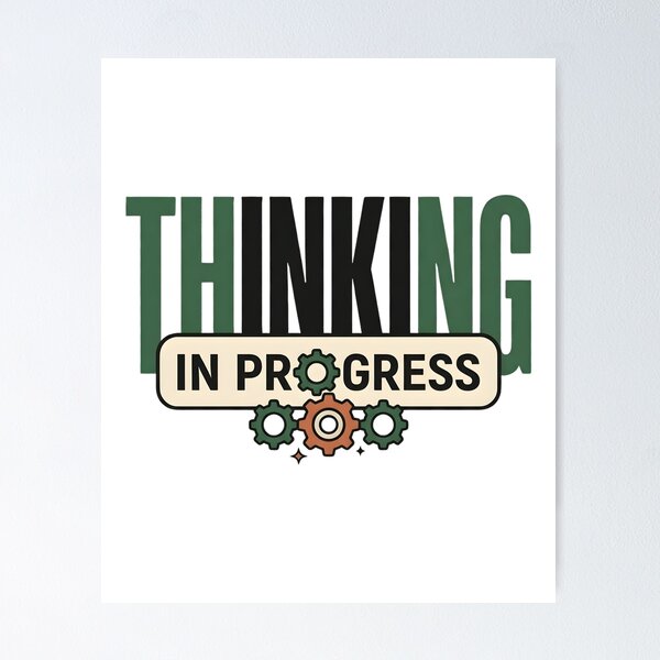 Item preview, Thinking In Progress Funny Introvert Shirt, Overthinking Humor Tee, ADHD Gift, Mental Processing Quote, Minimal Typography Design designed and sold by softmind studio.
