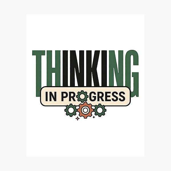 Item preview, Thinking In Progress Funny Introvert Shirt, Overthinking Humor Tee, ADHD Gift, Mental Processing Quote, Minimal Typography Design designed and sold by softmind studio.