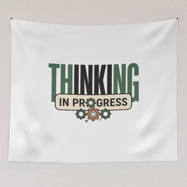 Item preview, Thinking In Progress Funny Introvert Shirt, Overthinking Humor Tee, ADHD Gift, Mental Processing Quote, Minimal Typography Design designed and sold by softmind studio.