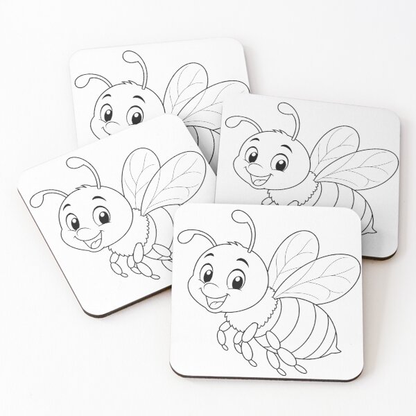 Item preview, Cute Baby Bee Coloring Page – Happy Cartoon Bumblebee Line Art designed and sold by Krzepcia.