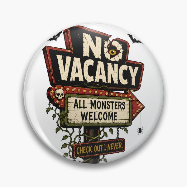 Item preview, No Vacancy – Haunted Monster Motel Vintage Horror Sign designed and sold by Weasel Graphix.