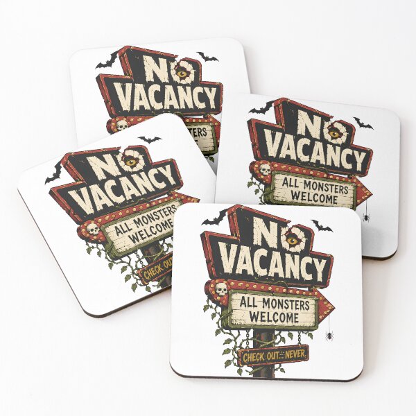 Item preview, No Vacancy – Haunted Monster Motel Vintage Horror Sign designed and sold by Weasel Graphix.