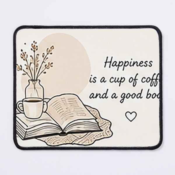 Item preview, Happiness Is a Cup of Coffee and a Good Book | Cozy Coffee Lover Art designed and sold by Sara-Ai.