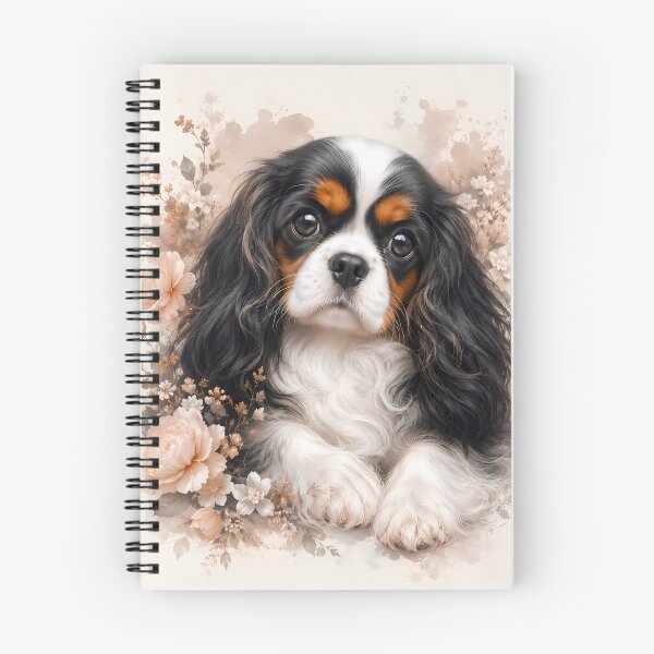 Item preview, Cavalier King Charles Spaniel Puppy with Soft Floral Watercolor Background | Elegant Dog Portrait Art | Romantic Pet Illustration designed and sold by ManJiangHong.