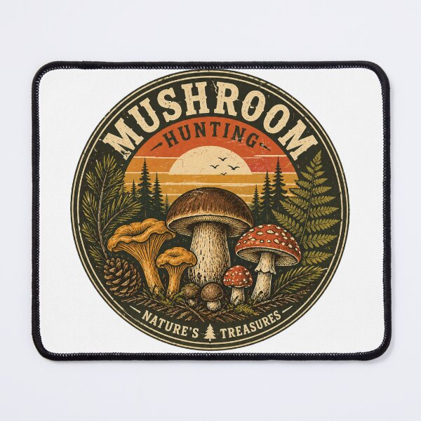 Item preview, Mushroom Hunting Nature's Treasures Vintage Forest Forager Design designed and sold by Tobull.