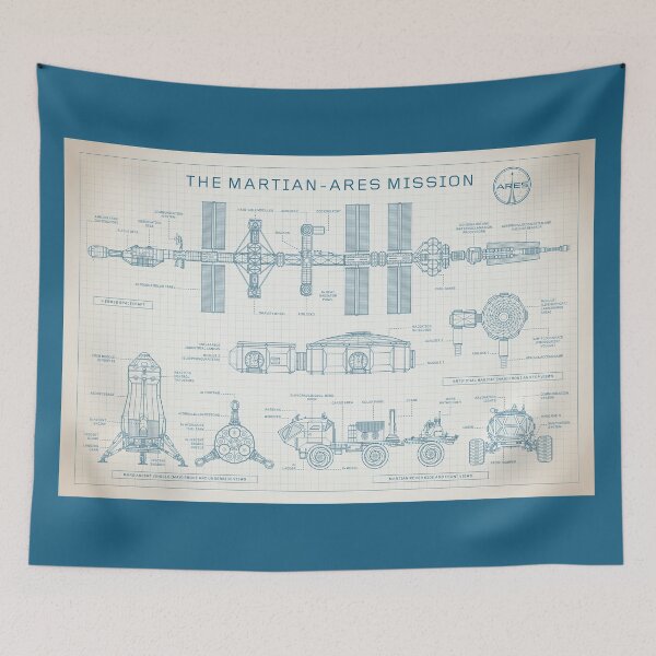 Artikelvorschau, The Martian - Ares Mission (Light Blue Ivory Blueprint) entworfen und verkauft von BGALAXY.