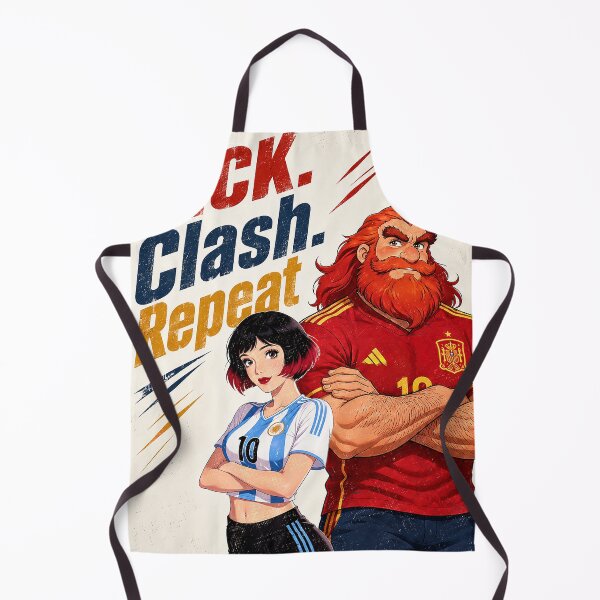 Item preview, Kick Clash Repeat - Argentina and Spain Football Retro Art designed and sold by Hen-C-Art.