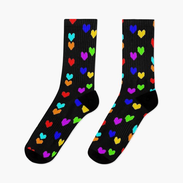 Item preview, Pixel rainbow hearts designed and sold by Bavearts.