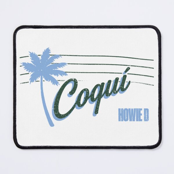 Item preview, Coqui Howie D Retro Blue Palm Tree Tropical Sunset Graphic T-Shirt designed and sold by WumbleDoor.