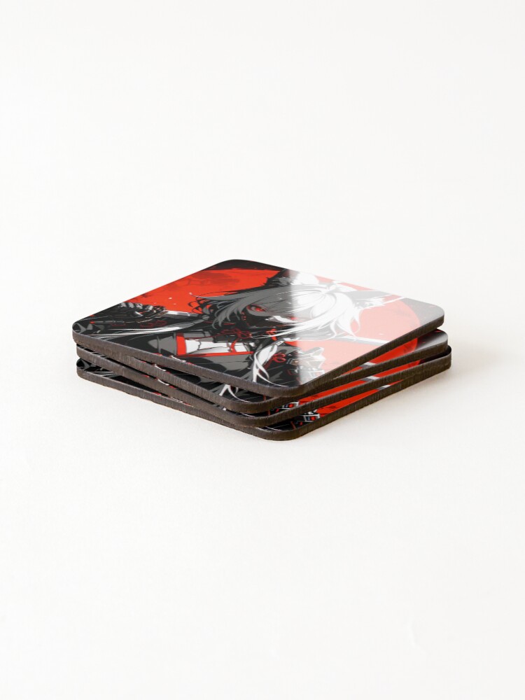 Thumbnail 4 of 5, Coasters (Set of 4), Cyborg Samurai designed and sold by RandomViewer.
