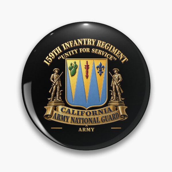 Item preview, Army - DUI - 159th Infantry Regiment - CAARNG w Minutmen - 3D X 300 designed and sold by Military Insignia Products.