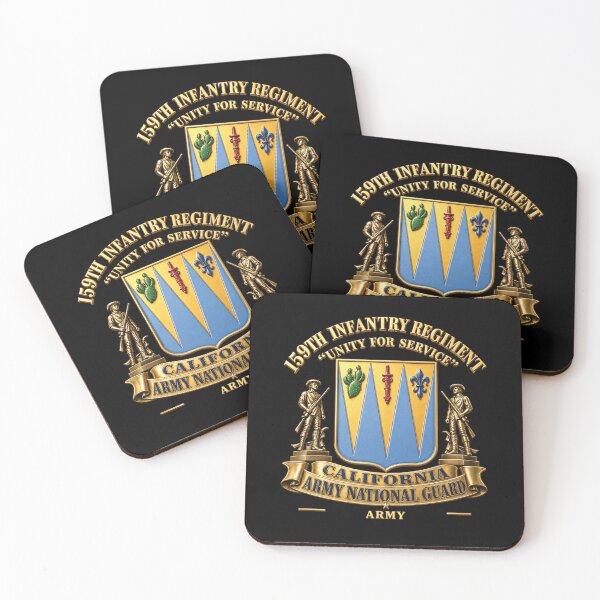 Item preview, Army - DUI - 159th Infantry Regiment - CAARNG w Minutmen - 3D X 300 designed and sold by Military Insignia Products.
