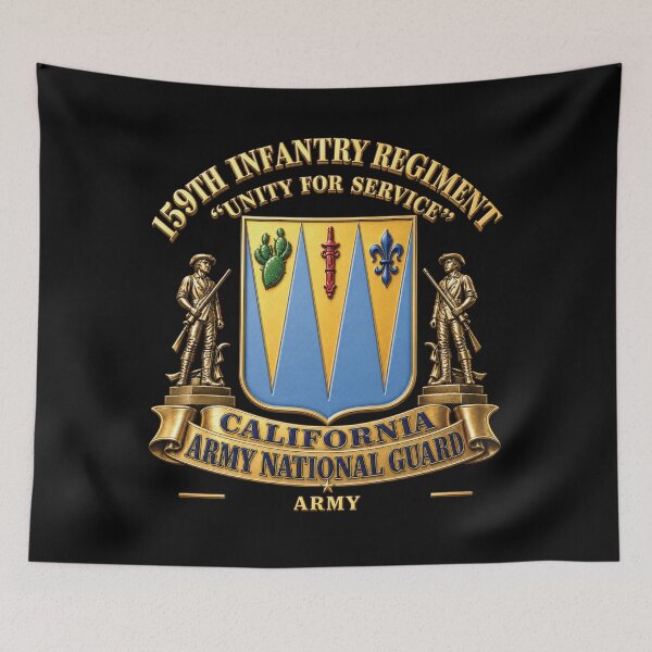Item preview, Army - DUI - 159th Infantry Regiment - CAARNG w Minutmen - 3D X 300 designed and sold by Military Insignia Products.