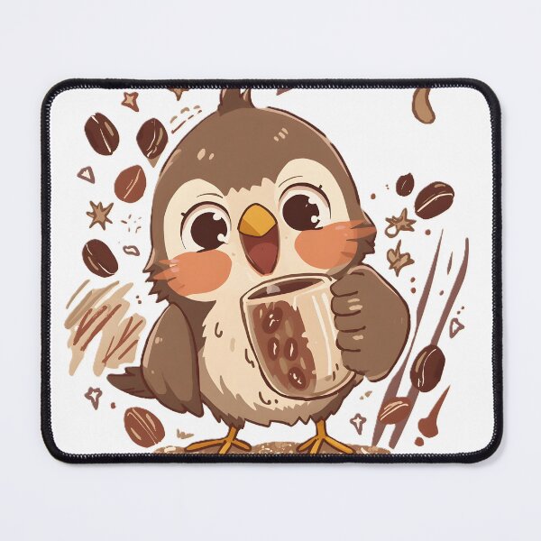 Item preview, Cute Coffee Sparrow Sticker | Kawaii Sparrow with Coffee Mug | Cozy Bird Lover Illustration designed and sold by dreamz-world.