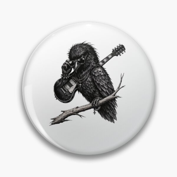 Item preview, Cool Rock Crow with Electric Guitar designed and sold by NucciCollective.