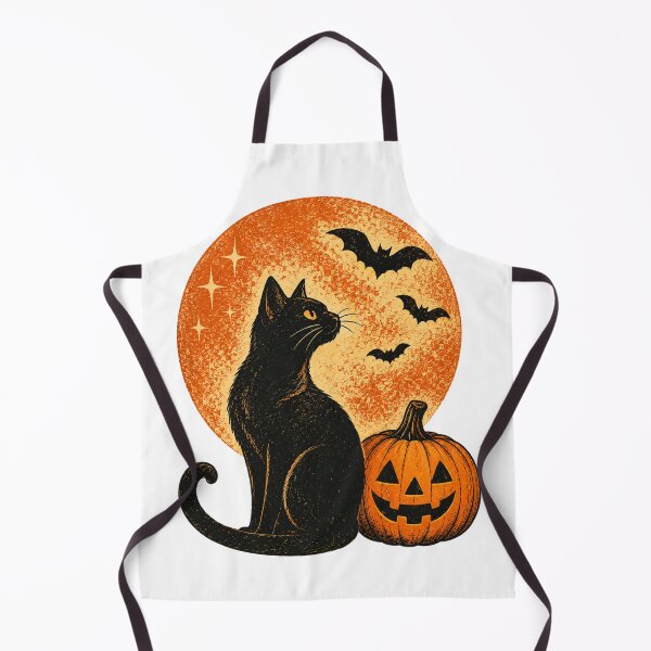 Item preview, Vintage Black Cat & Jack O'Lantern | Retro Halloween Illustration | Distressed Autumn Art designed and sold by Rewind Society.