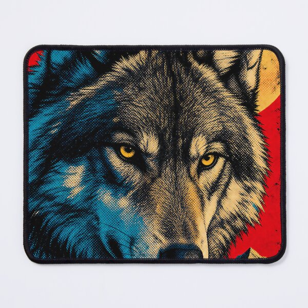 Item preview, Retro Wolf Portrait – Vintage Halftone Wildlife Illustration designed and sold by Jandedan.