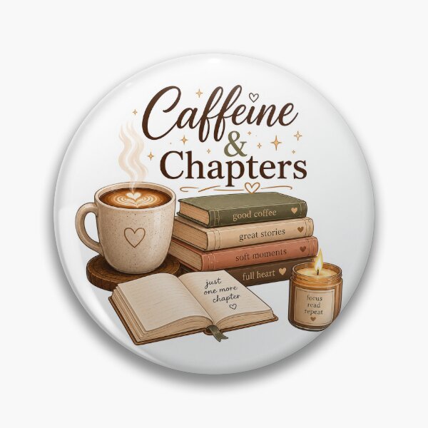 Item preview, Caffeine & Chapters Sticker | Cozy Coffee and Book Lover Watercolor Illustration designed and sold by MUSA'S.