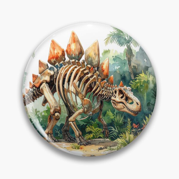 Item preview, Stegosaurus skeleton in the primeval forest, dinosaur designed and sold by LiskoDesign.
