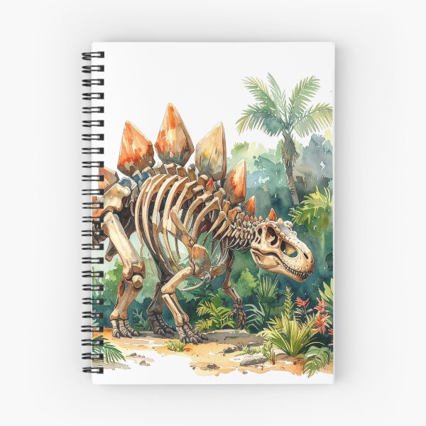 Item preview, Stegosaurus skeleton in the primeval forest, dinosaur designed and sold by LiskoDesign.