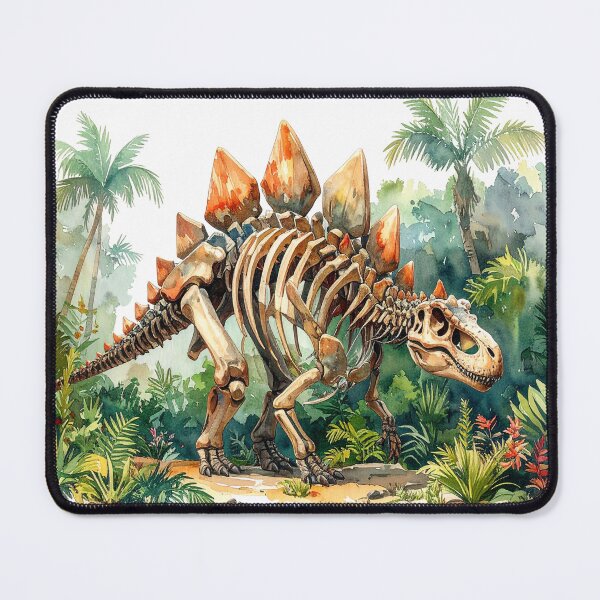 Item preview, Stegosaurus skeleton in the primeval forest, dinosaur designed and sold by LiskoDesign.