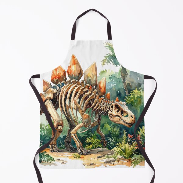 Item preview, Stegosaurus skeleton in the primeval forest, dinosaur designed and sold by LiskoDesign.