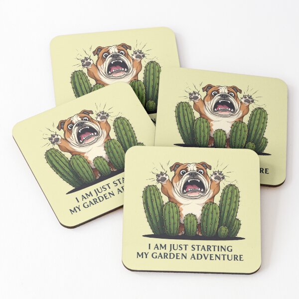 Item preview, Starting garden adventure - Bulldog and cactus designed and sold by ParadoxParadox.