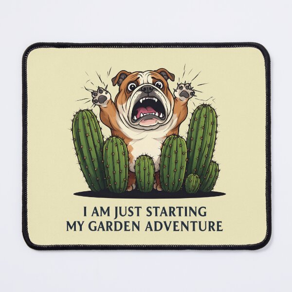 Item preview, Starting garden adventure - Bulldog and cactus designed and sold by ParadoxParadox.