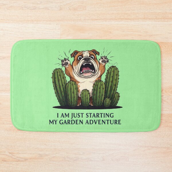 Item preview, Starting garden adventure - Bulldog and cactus designed and sold by ParadoxParadox.