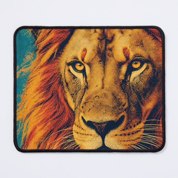 Item preview, Retro Lion Portrait – Vintage Halftone Wildlife Illustration designed and sold by Jandedan.