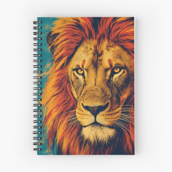 Item preview, Retro Lion Portrait – Vintage Halftone Wildlife Illustration designed and sold by Jandedan.