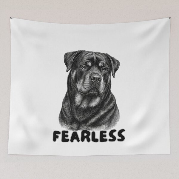Item preview, Fearless Rottweiler Shirt | Vintage Engraved Rottweiler Portrait Graphic Tee designed and sold by AdicretorDesign.