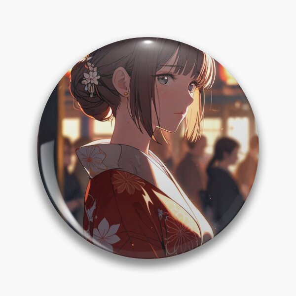 Item preview, Anime Girl In Red Kimono At Lantern Festival designed and sold by maplesoulkiller.