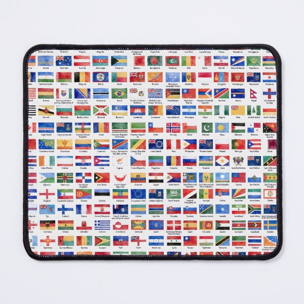 Item preview, World Flags Watercolor - Artistic Sophisticated Flags of the World With Country Names designed and sold by Divine Ease.