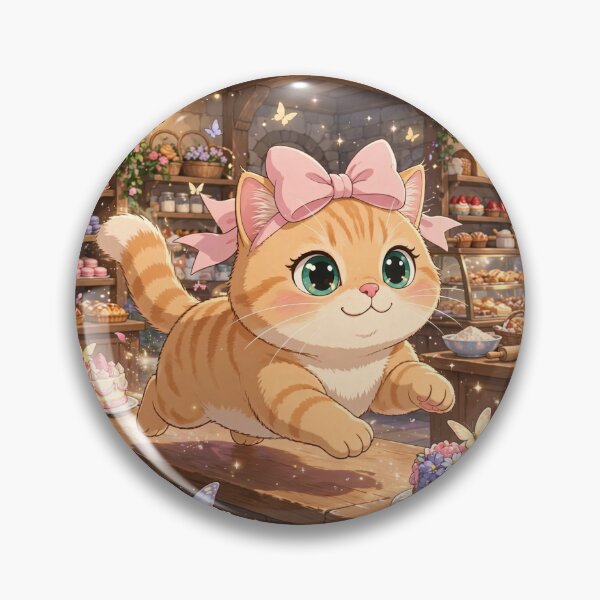 Item preview, Cute Kitten Running In Cozy Bakery designed and sold by Moody Vibes Studio.