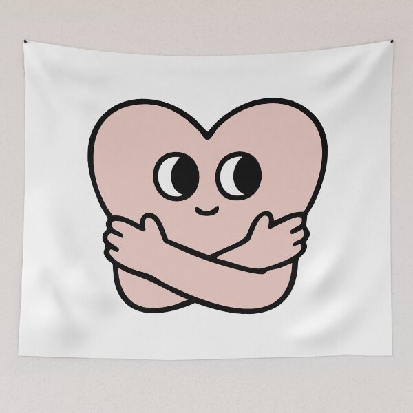 Item preview, Cute Self Hug Heart Cartoon Sticker designed and sold by bubendisart.
