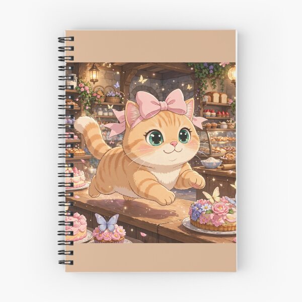 Item preview, Cute Kitten Running In Cozy Bakery designed and sold by Moody Vibes Studio.