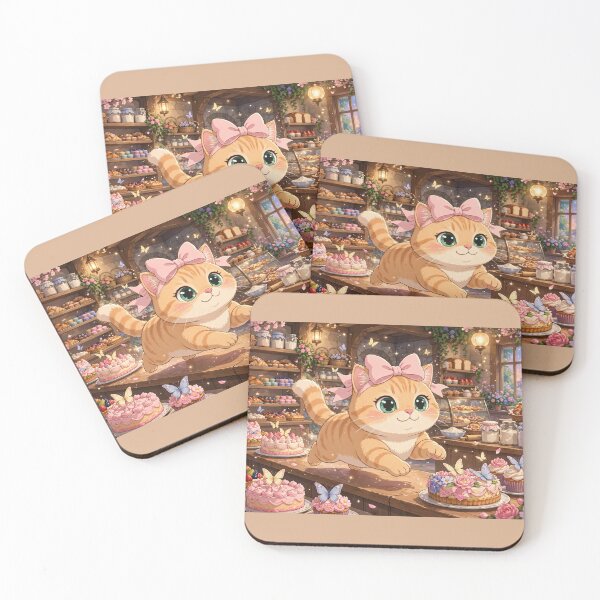 Item preview, Cute Kitten Running In Cozy Bakery designed and sold by Luna's World - Moody Vibes Studio.