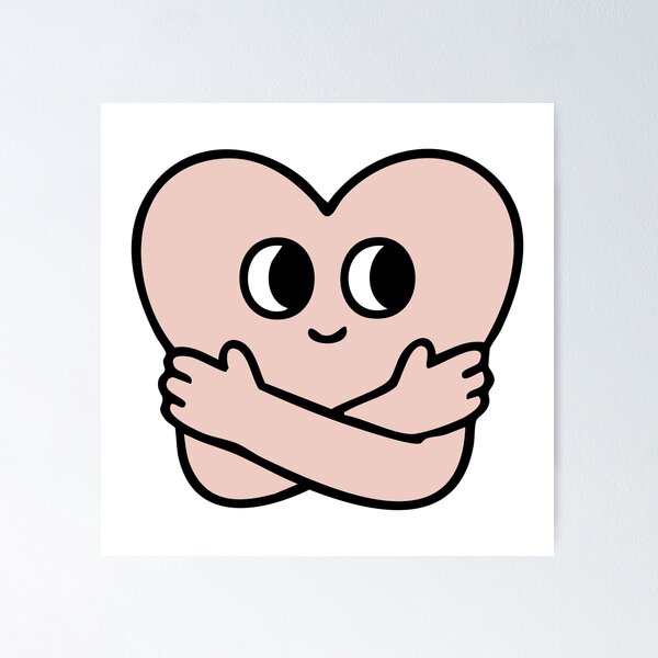 Item preview, Cute Self Hug Heart Cartoon Sticker designed and sold by bubendisart.