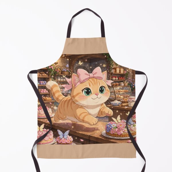Item preview, Cute Kitten Running In Cozy Bakery designed and sold by Luna's World - Moody Vibes Studio.